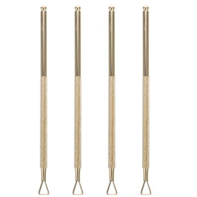 12 pcs Professional and Cuticle Polish Silver Nail Fingernails Removal Pusher Textured Golden Manicure Gel Beauty Pedicure Stainless Remove Metal Rose Salon Spa Toenails