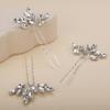 Teyglen 3pcs Bridal Crystal Hair Pins Rhinestones Hair Pieces Simple Crystal Wedding Hair Accessories Handmade Hair Pins for Women Bride Girls (Silver) view 4