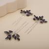 Teyglen 3pcs Bridal Crystal Hair Pins Rhinestones Hair Pieces Simple Crystal Wedding Hair Accessories Handmade Hair Pins for Women Bride Girls (Dark Purple) view 3