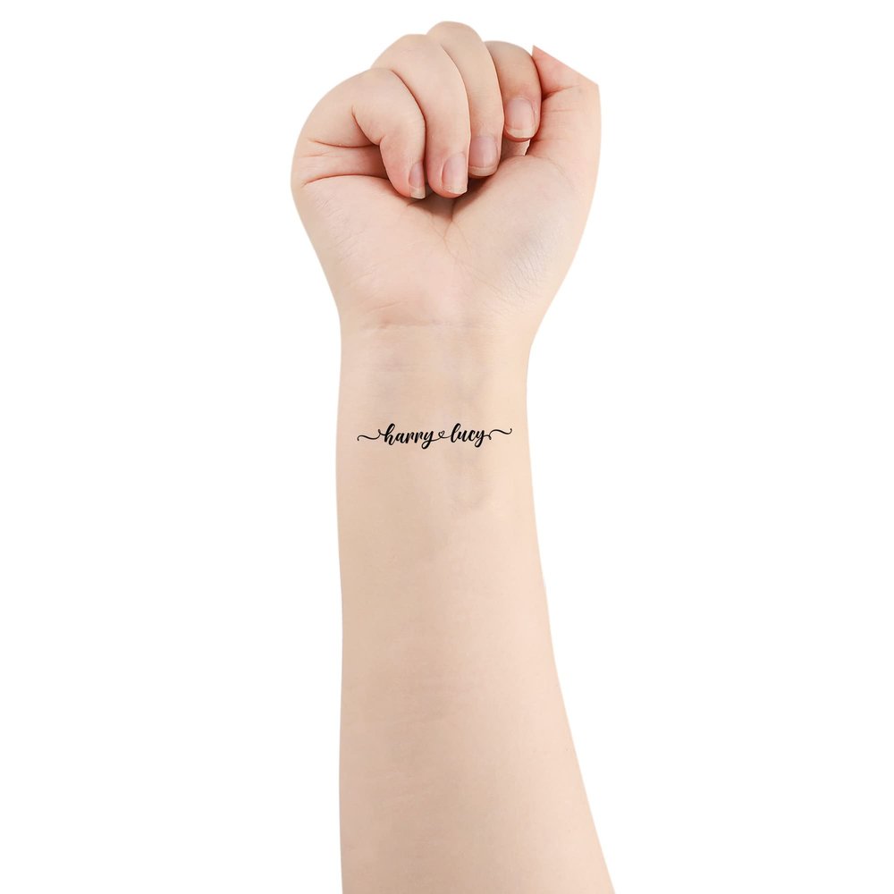 Customized Couple Tattoo Stickers Personalized Portrait Tattoo Sticker Custom Text 2-Person Tattoo Sticker Love Gift