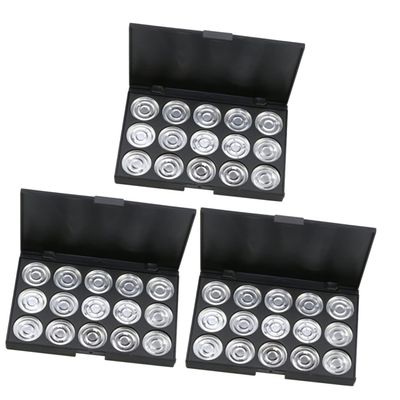 KALLORY 3pcs Empty Cosmetic Case for Eyeshadow Organizer Round Diameter Palette for Blush Powder and Foundation Portable Makeup Storage