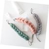 Beaupretty 4pcs Bath Pouf Long Strips Shower Mesh Pouf Handle Long Strip Bath Scrubber for Back Light view 3