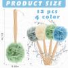 Tessco for you 12 Pcs Large Loofah on a Stick Shower Loofah with Long Handle Back Scrubber for Shower PE Body Bath Sponge Soft Spa Mesh Brush Wash Exfoliating Luffas for Men Women(Dark Color) view 2