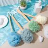 Tessco for you 12 Pcs Large Loofah on a Stick Shower Loofah with Long Handle Back Scrubber for Shower PE Body Bath Sponge Soft Spa Mesh Brush Wash Exfoliating Luffas for Men Women(Dark Color) view 4