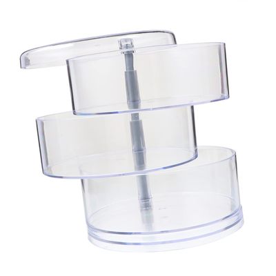 Cabilock Rotatable Necklace Box Storage Box Organizer Rotatable Earring Case 360 Degree Jewelry Storage Desktop Organizer