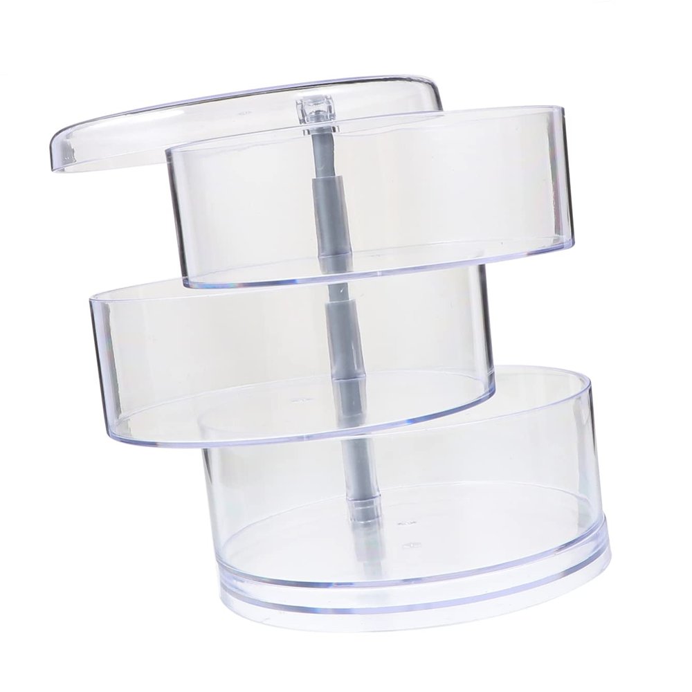 Cabilock Rotatable Necklace Box Storage Box Organizer Rotatable Earring Case 360 Degree Jewelry Storage Desktop Organizer
