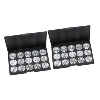 KALLORY 2pcs Empty Cosmetic Organizer for Eyeshadow Blush and Foundation Round Palette Diameter for Practical Makeup Storage and Easy Portability