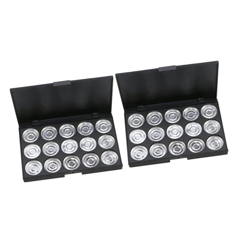KALLORY 2pcs Empty Cosmetic Organizer for Eyeshadow Blush and Foundation Round Palette Diameter for Practical Makeup Storage and Easy Portability