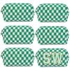 6 Pcs Preppy Makeup Bag Checkered Cosmetic Bag Bulk Green Makeup Pouch Personalize Travel Toiletry Bag Organizer Cute DIY Makeup Brushes Storage Bag for Women view 1