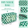 6 Pcs Preppy Makeup Bag Checkered Cosmetic Bag Bulk Green Makeup Pouch Personalize Travel Toiletry Bag Organizer Cute DIY Makeup Brushes Storage Bag for Women view 2