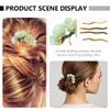 Beaupretty 4 Pieces Jade Flower Hair Pin Chinese Hair Stick Jade Hairpin Retro Chignon Pin Traditional Classical Flower Hair Chopstick Hair Styling Accessories for Women Girls (Green) view 4