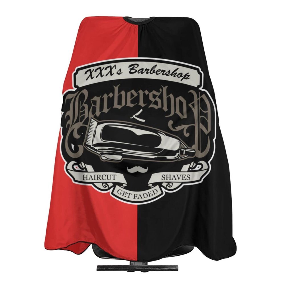Custom Barber Cape Hairdresser Cape, Personalized Red Barber Salon Cape for Men, Customized Hair Cutting Cape for Home Salon Barbershop