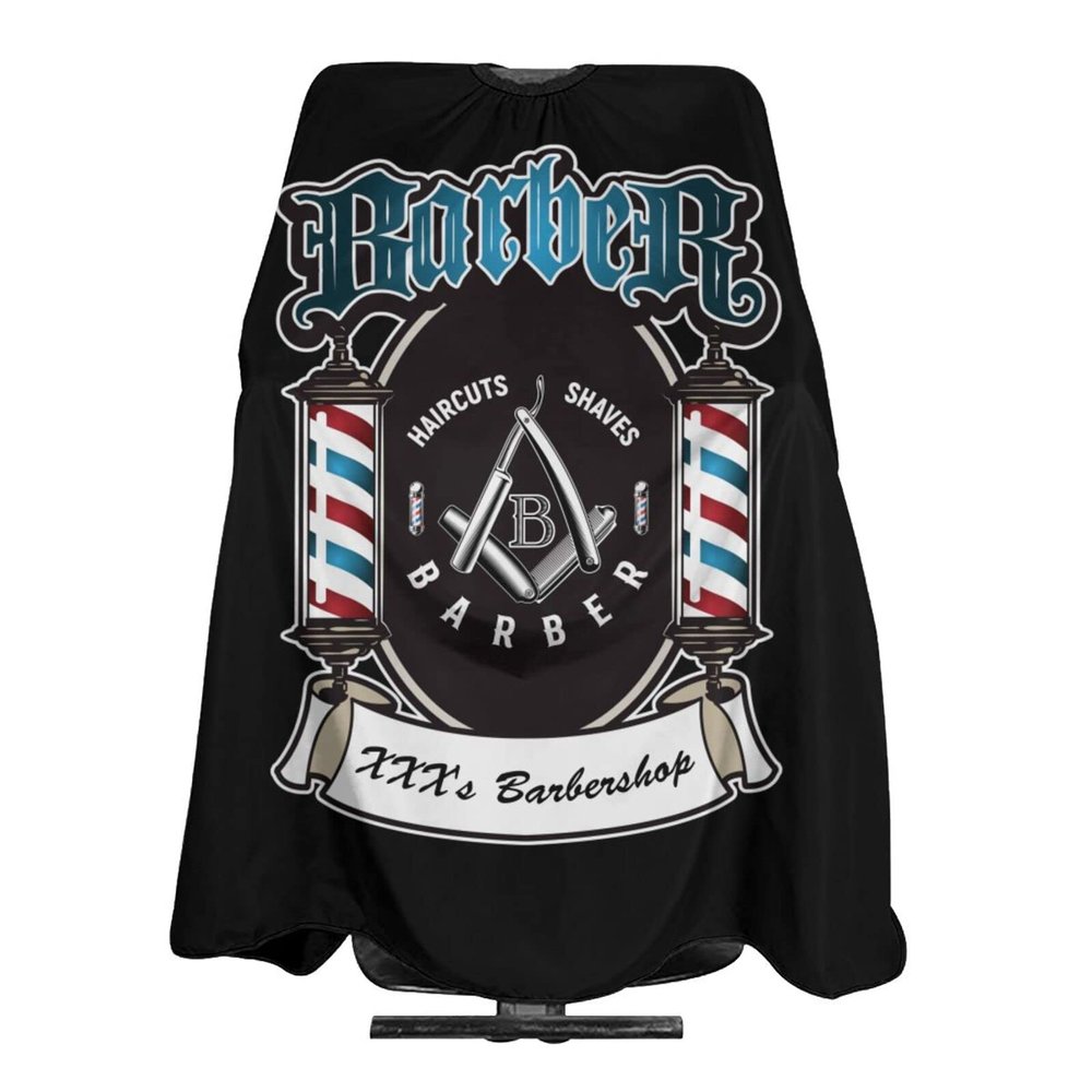 Custom Barber Cape Hairdresser Cape, Add Your Photo Text Logo Personalized Barber Salon Cape for Men, Customized Hair Cutting Cape for Home Salon Barbershop