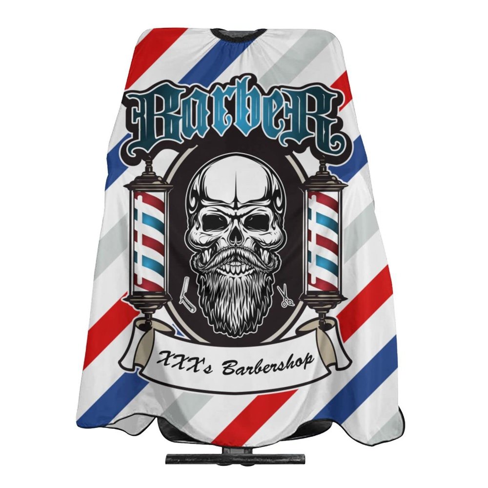 Custom Barber Cape Hairdresser Cape, Add Your Photo Text Logo Personalized Barbershop Salon Cape for Men, Customized Hair Cutting Cape for Home Salon Barbershop