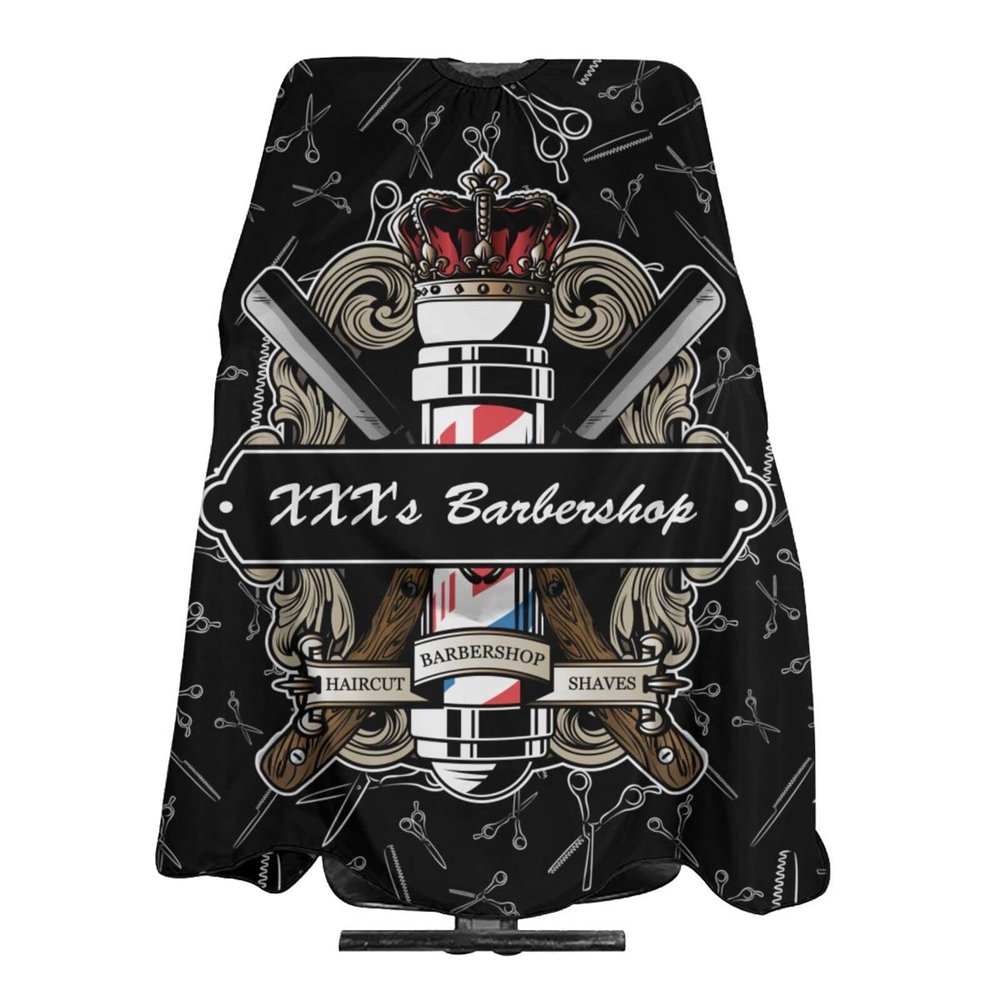 Custom Barber Cape Hairdresser Cape, Add Your Photo Text Logo Personalized Barber Salon Cape for Men, Customized Hair Cutting Cape for Home Salon Barbershop