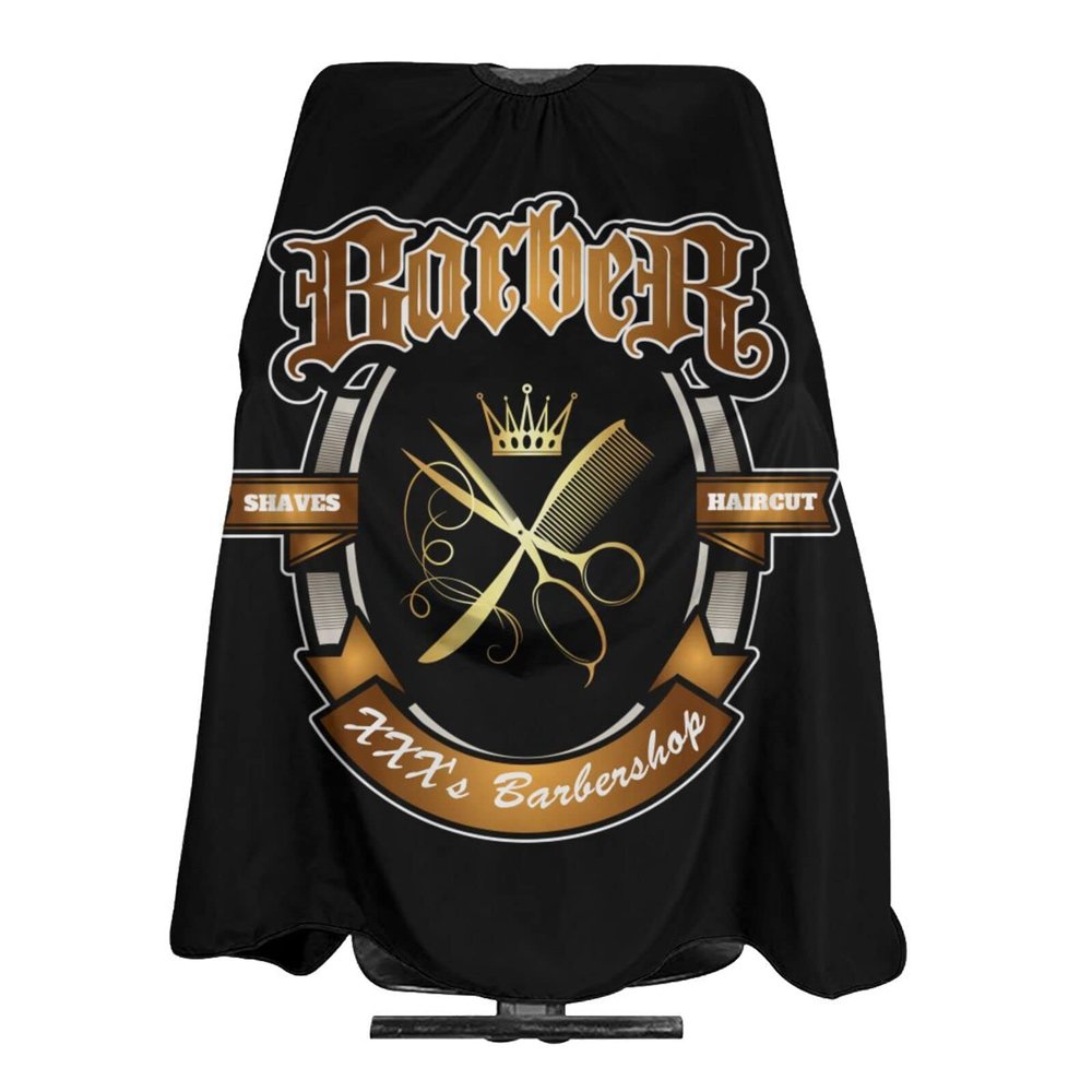 Custom Barber Cape Hairdresser Cape, Add Your Photo Text Logo Personalized Barber Salon Cape for Men, Customized Hair Cutting Cape for Home Salon Barbershop