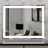 BEAUTME Vanity Mirror with Lights,Hollywood Lighted Makeup Cosmetic Mirrors with Smart Button,Tabletop Makeup Mirrors,with10X Round Mirror,48.5x40.5cm,Silver view 2