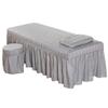 Jojomis Massage Hotel Face Table Linen Set Bed Skirt Valance Sheet with Face Breath Hole Pillow Case Stool Cover for Beauty Salon Tattoo - Grey-L view 1