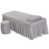 Jojomis Massage Hotel Face Table Linen Set Bed Skirt Valance Sheet with Face Breath Hole Pillow Case Stool Cover for Beauty Salon Tattoo - Grey-L view 2