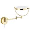 8 Inch Gold Makeup Mirror,Double Sided Magnification Mirror with LED Light,Bathroom Extendable Wall-Mounted Vanity Shaving Mirror with Switch Plug,3X(10x) (5X) view 4