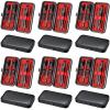 Geosar 12 Sets Manicure Set Nail Clippers Pedicure Kit 8 in 1 Grooming Stainless Steel Kits Nail Care Tools with Travel Case Valentine Day Gifts for Employee Coworker Teachers Nurse(Red Background) view 1