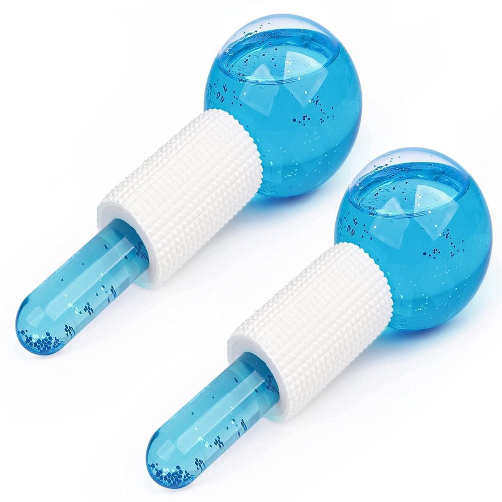 Concepta Facial Ice Globe, Smart Cool Face Roller Ball, Facial Massage Tools for Neck Eye Circle Reduce Puffiness Anti Ageing Wrinkles Soothing Firming Skin 2Pcs Energy Beauty Crystal Ice Roller.