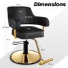 Baasha Comfortable Gold Salon Chair with Adjustable Height and Swivel Function, Ergonomic Stylist Chairs with Padded Armrests, Elegant Hair Chair with Premium Leather Upholstery - Gold & Black view 3