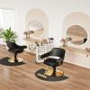 Baasha Comfortable Gold Salon Chair with Adjustable Height and Swivel Function, Ergonomic Stylist Chairs with Padded Armrests, Elegant Hair Chair with Premium Leather Upholstery - Gold & Black view 4