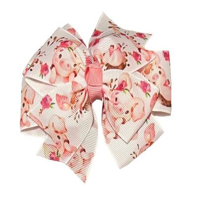 Pig Pinwheel Hair Bow