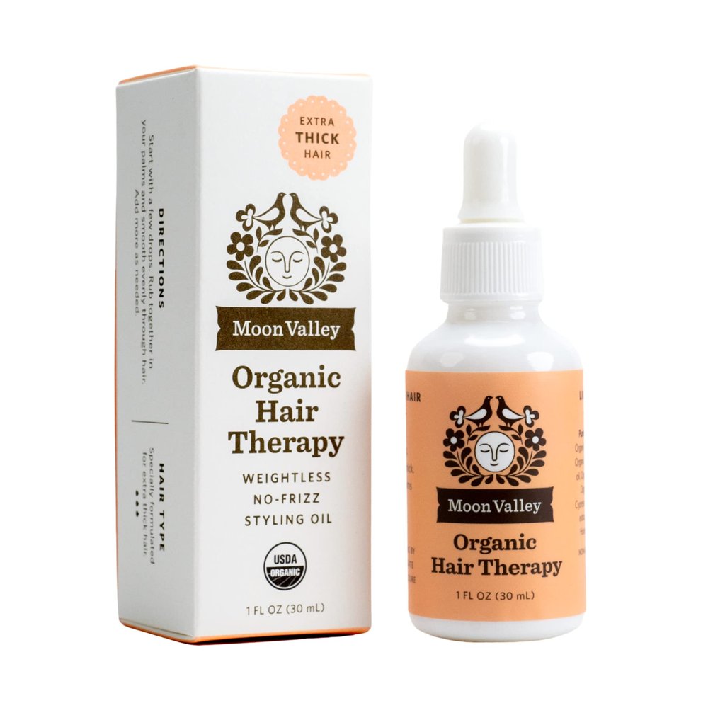 Moon Valley Organics Hair Therapy for Extra Thick Hair - With MCT Oil, Jojoba Oil, Argan Oil, And Rosemary - Reduce Frizz, Hydrate, Heal Damaged Hair