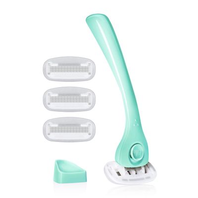 Billie Razors for Women Shave Kit  Razor + 4 x 5-Blade Razor Refills + Magnetic Holder  Minty
