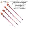 Natural Tumbled Healing Gemstone Crystal Wooden Hair Stick Handmade Gifts Boho Reiki by Smoky Quartz (Carnelian) view 2