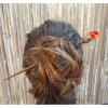 Natural Tumbled Healing Gemstone Crystal Wooden Hair Stick Handmade Gifts Boho Reiki by Smoky Quartz (Carnelian) view 3