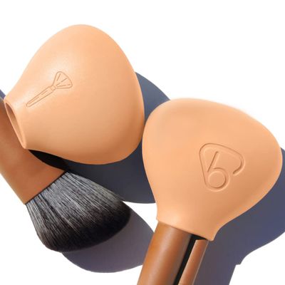 brush bubble Small Silicone Makeup Brush Covers for Travel, A Storage & Organizer Case for Brushes to protect Makeup Bag, Designed For Smaller Brushes, Peach Tan, 2 Pack Set