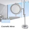 16 White Light LED Make Up Mirror 10x Desktop Countertop Magnification 8 Inch Bathroom Wall Mounted Cosmetic Mirror view 3
