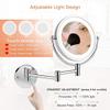 8" Wall Mounted Makeup Mirror with Lights LED 5X Wall Makeup Vanity Mirror Double Sided,Touch Button and Adjustable Light,Shaving Makeup in Bedroom or Bathroom USB RechargeNoir(Noir) (Noir ) view 2