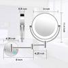8" Wall Mounted Makeup Mirror with Lights LED 5X Wall Makeup Vanity Mirror Double Sided,Touch Button and Adjustable Light,Shaving Makeup in Bedroom or Bathroom USB RechargeNoir(Noir) (Noir ) view 3