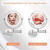 8" Wall Mounted Makeup Mirror with Lights LED 5X Wall Makeup Vanity Mirror Double Sided,Touch Button and Adjustable Light,Shaving Makeup in Bedroom or Bathroom USB RechargeNoir(Noir) (Chrome ) view 2