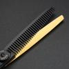 XUANFENG 6 inch Gold Professional Hair Scissors 9cr18 Steel Cutting and thinning Scissors are Suitable for Salon Hairdressers, Men, Women, Children and Adults (2 PCS) (Thinning Scissors) view 3