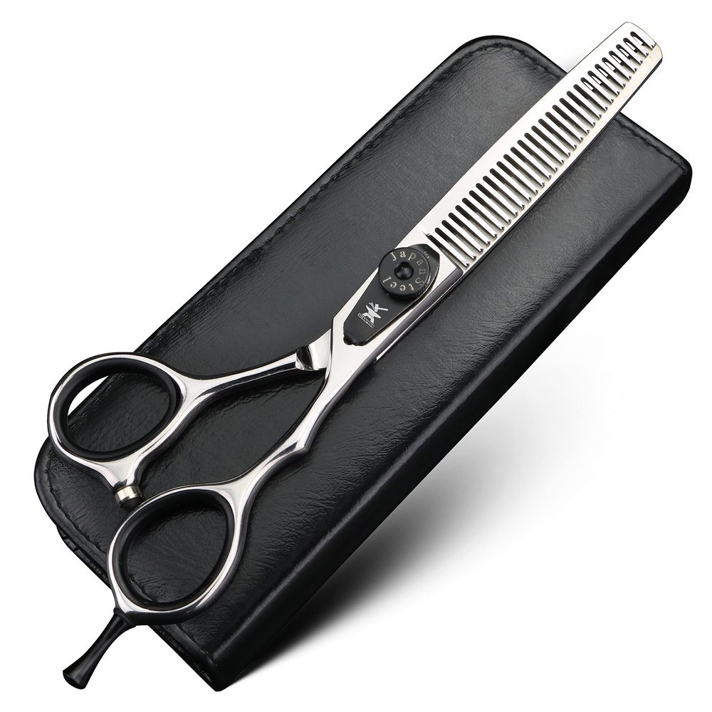 XUANFENG 6 inch Silver Professional Hair Scissors 9cr18 Steel Cutting and thinning Scissors are Suitable for Salon Hairdressers, Men, Women, Children and Adults (Thinning Scissors)
