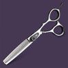 XUANFENG 6 inch Silver Professional Hair Scissors 9cr18 Steel Cutting and thinning Scissors are Suitable for Salon Hairdressers, Men, Women, Children and Adults (Thinning Scissors) view 2
