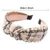 2 Pcs Elegant Beaded Headband for Women Fashion Black White Knotted Pearl Hair Headband for Girls view 4