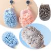 2 Pcs Bath Shower Pouf Sponge 2 in 1 Exfoliating Mesh Pouf Sponge Loofah Bath Glove with Elastic Hand Strap for Women Men Kid Bathroom view 4