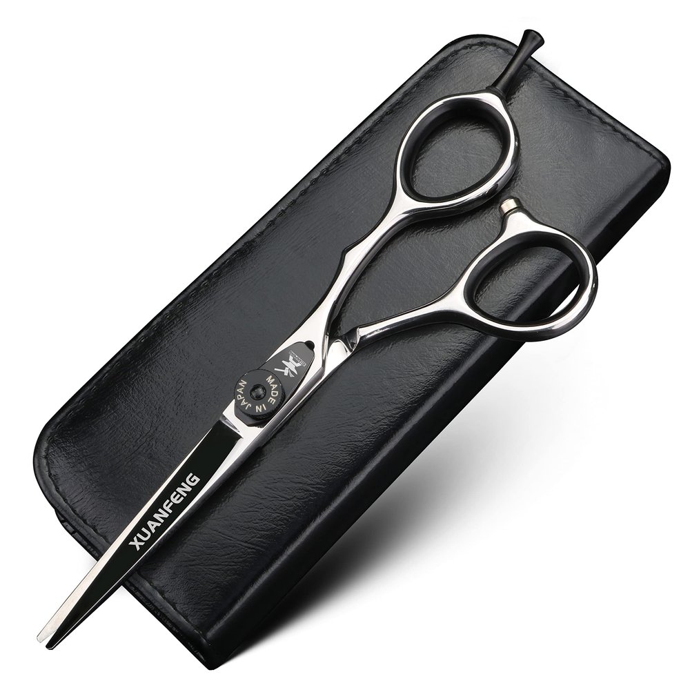 XUANFENG 6 inch Silver Professional Hair Scissors 9cr18 Steel Cutting and thinning Scissors are Suitable for Salon Hairdressers, Men, Women, Children and Adults (Cutting Scissors)