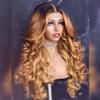 13x4 Highlight Ombre Blonde Lace Frontal Wig Brazilian Body Wave HD Transparent Lace Front Human Hair Wig Pre Plucked For Women Bleached Knots 150% Density 24Inch view 4