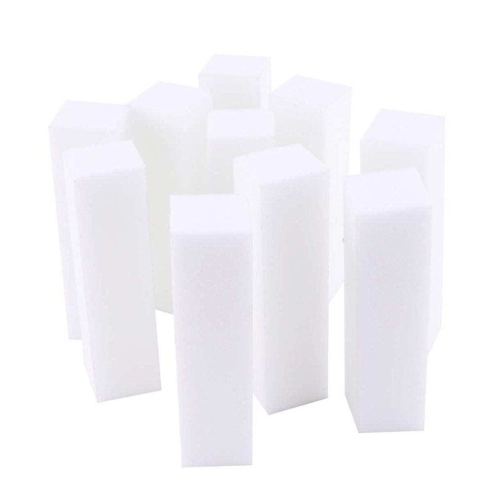 SHERCHPRY 10pcs Four-Sided Nail Buffer File Polishing Block Sponge Nail Grinding Tools for Manicure and Pedicure for Home Salon Use Material White