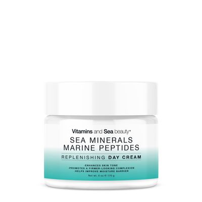 VITAMINS AND SEA BEAUTY Sea Mineral and Peptides Day Cream Anti-Aging Firming Face Moisturizer for Fine Lines and Wrinkles, Sagging Skin, 6 Fl Oz