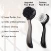 Beomeen 4 Pcs Handheld Face Scrubber, Facial Cleansing Brush Charcoal Black Bristles Face Exfoliator Soft Brush with Lid for Gentle Deep Cleansing and Exfoliating, Large Black+Small Purple view 2