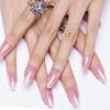 GLAMERMAID Light Pink Press on Nails Medium Almond, Handmade Glitter Jelly Soft Gel Nude False Nals, Stiletto Glue on Nails Kit for Women, Reusable Short Oval Stick on Acrylic Fake Nails Manicure Set view 3