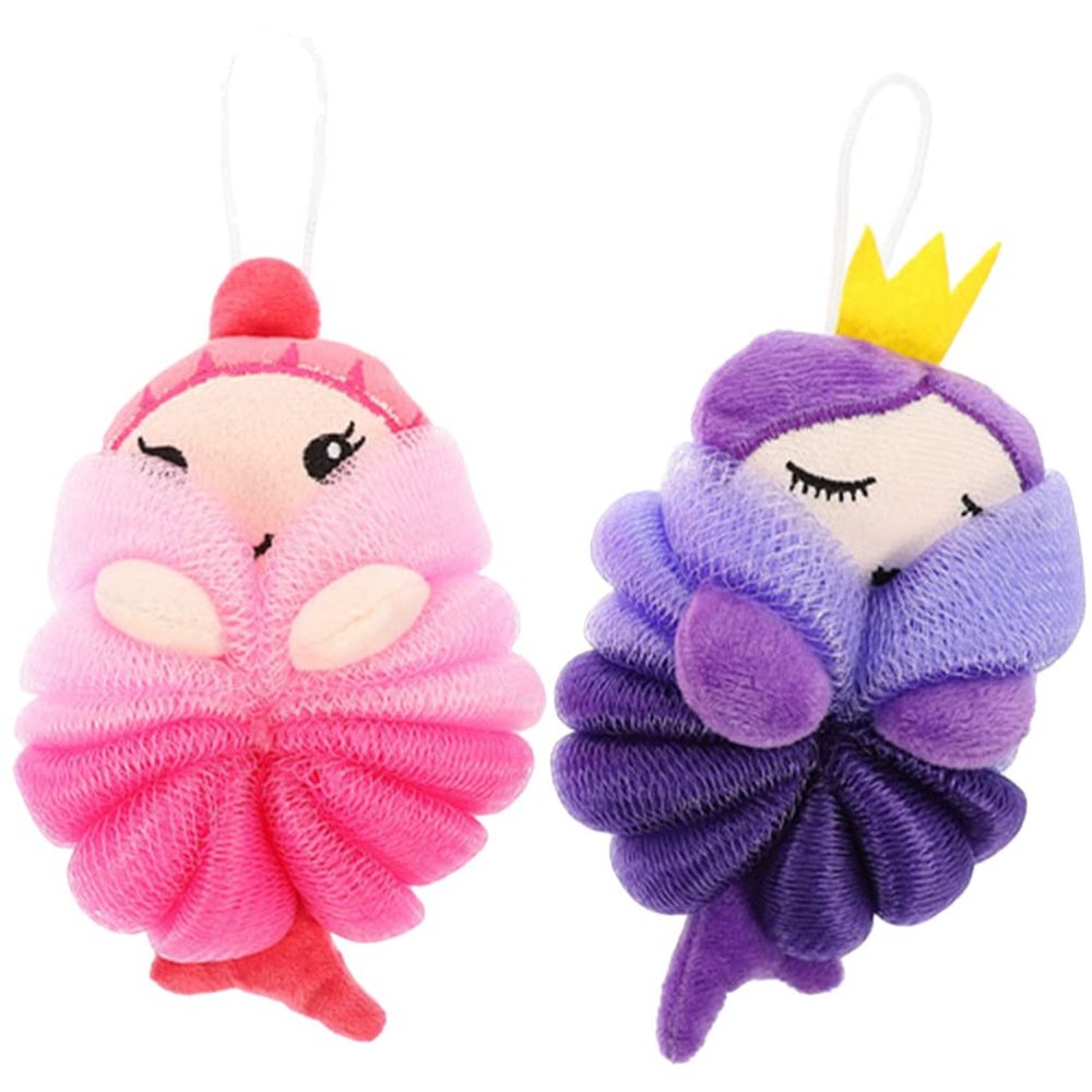 Beaupretty Bath Sponge for Boys and Girls Exfoliating Bathing Balls Cartoon Body Scrubber Boys and Girls Bath Pouf